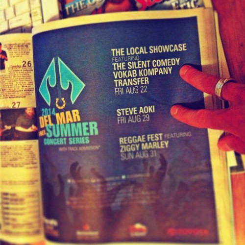 It’s always feels nice to see your work in print. Hope to see you in person tomorrow. @delmarracing #summerconcertseries #91x #bellyupmusic #transferband #thesilentcomedy #sdreader @91xsandiego @bellyuptavern