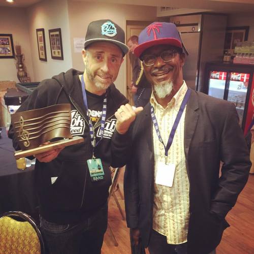 Thank you #SanDiego! We took home #BestHipHop award at the #SDMA2015, poetically enough it was directly before the #BigHomie @karldensonstinyuniverse took the stage @sdmusicawards #goodkompany #4timesacharm thanks @blvdsupply π΄for the hookup on the new gear!!! #blvdsupply
